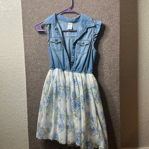 arizona jean company blue flower jean- dress